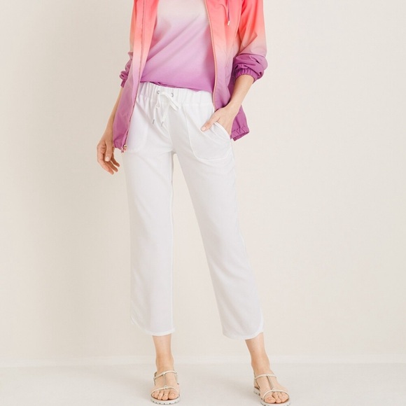 Chico’s size 3(XL/16) White Chic360 Tulip-Hem Crops 36” Length - Picture 3 of 9